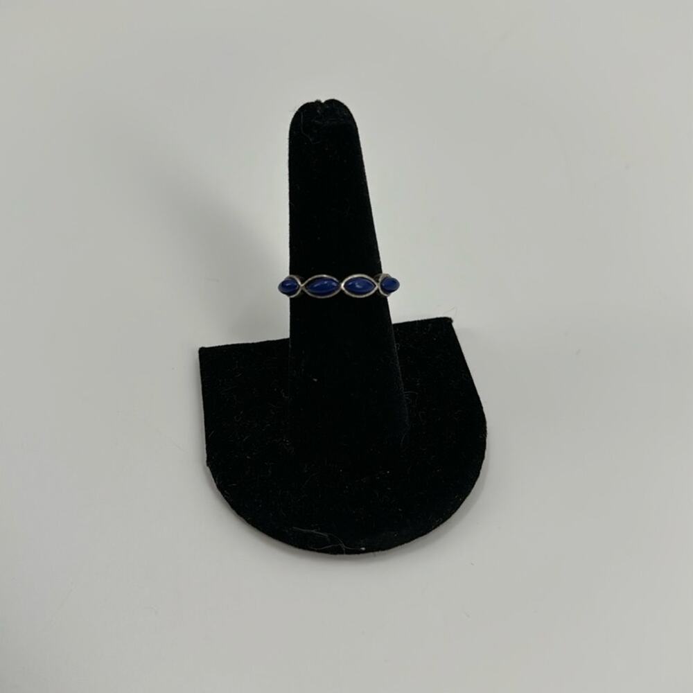 Blue and silver stackable ring size 7